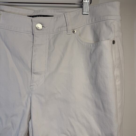 LRL Ralph Lauren Size 14 Premier Straight White Denim Jeans Women's 36" Inseam - Picture 3 of 13